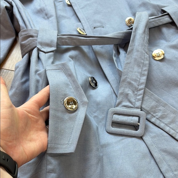 NWT Calvin Klein Women's Light Blue Trench Coat - Picture 5 of 6